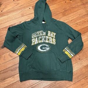 NFL Green Bay Packers Hoodie | Women’s Large | Vintage-Style Distressed Logo